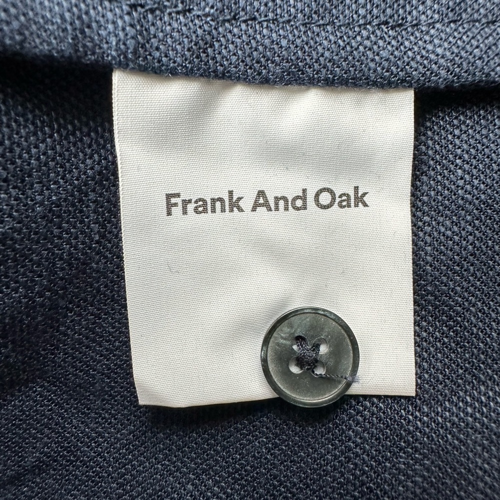 Frank and Oak Navy Blue Button Down Ruffle Sun Dress Sleeveless Size Medium - Picture 13 of 15